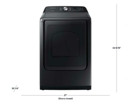 7.4 cu. ft. Capacity Gas Dryer with Sensor Dry in Brushed Black