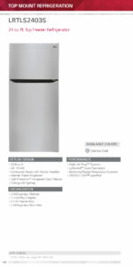 2.4 cu.ft. Top Freezer Refrigerator