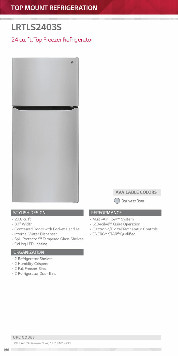 2.4 cu.ft. Top Freezer Refrigerator